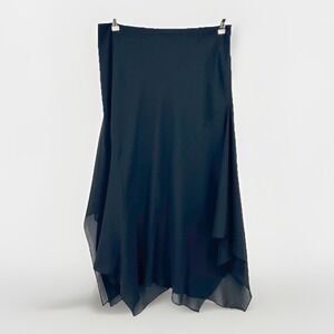 Scarlett Wms Skirt 12 Black Chiffon Layered Handkerchief Hem Whimsigoth Goth